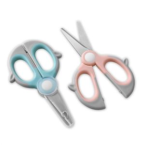 Ciseaux de cuisine personnalisés, compatibles lave-vaisselle, faible MOQ, coupe-aliments pour bébé avec couvercle anti-poussière, lame en acier inoxydable saine, manche en plastique - Product Image 2