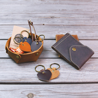 Porte-clés en cuir en forme d'amour anti-perdu fait à la main de haute qualité étiquette personnalisée créative pour porte-clés porte-clés