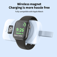 Pengisi Daya Nirkabel Magnetik MINI 2000mAh untuk Jam Tangan Pintar, Power Bank Portabel dengan Tali Gantungan Tipe-C 5V/1A untuk IWatch