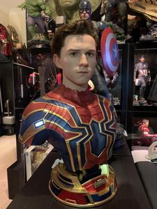 Statua Busto di Iron Spider-Man, Personaggio <span class=keywords><strong>Marvel</strong></span> Supereroe, Scultura in Resina per Decorazione - Product Image 4
