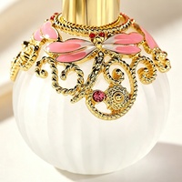 Flacons en verre ronds vides de 50 ml pour parfum et huiles essentielles, avec pompe pulvérisatrice et atomiseur à bulbe, rechargeables, de luxe, vente en gros