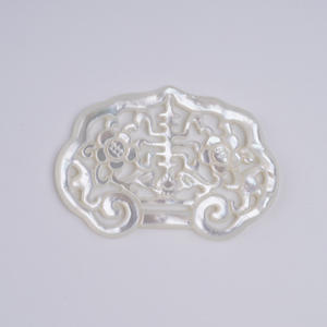 ส่วนประกอบเครื่องประดับหลากหลายชนิด ทำจากเปลือกหอยมุกขาวธรรมชาติ แกะสลักลายฉลุสีเหลือง ได้รับการรับรองโดยผู้ผลิตโดยตรง - Product Image 2