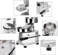 Presse à hamburgers et saucisses manuelle professionnelle 100 mm/4 pouces en acier inoxydable robuste pour la préparation de viandes