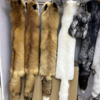 Écharpe longue d'hiver en vraie fourrure de renard pour femme, écharpe chaude avec de grandes queues, vente en gros