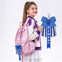 Porte-clés personnalisé I Like Pins Cheer avec paillettes, magnifique porte-clés avec nœuds et rubans, accessoires pour sacs de sport