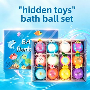 Wholesale Natural Alcohol-Free Marine-Themed Cartoon Toy Bath Salt Ball Set 60g X 12 Sea Salt Bath <strong>Bombs</strong> Bubble Exploding Gift - Product Image 3