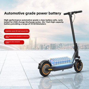 สกู๊ตเตอร์พับได้ โครงอะลูมิเนียม มอเตอร์กำลังสูง 500W ระบบกันสะเทือนหน้า ยางขนาด 10 นิ้ว แบตเตอรี่ลิเธียมระยะไกล - Product Image 4