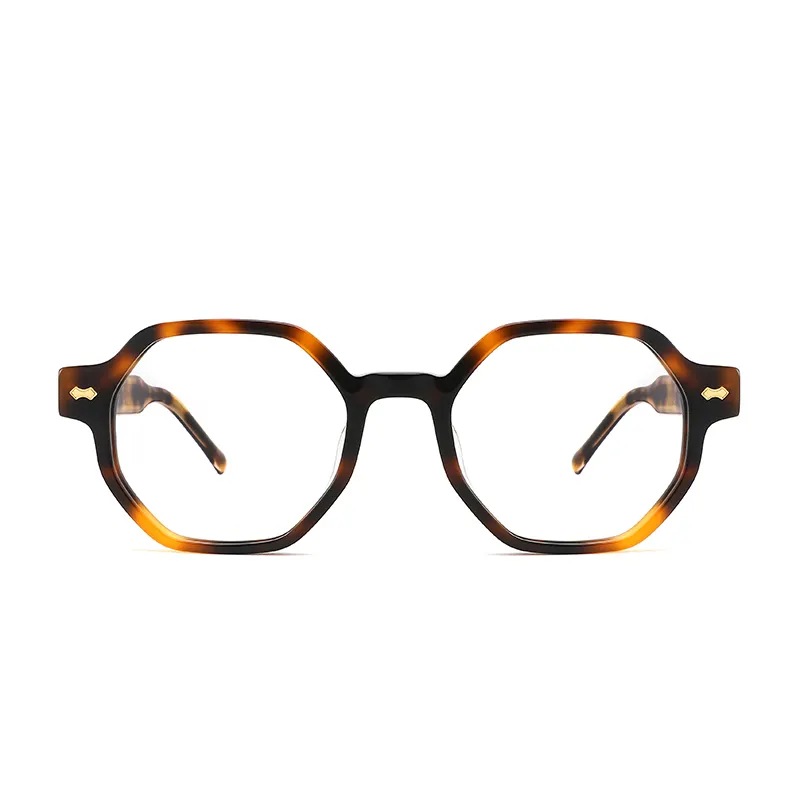 Occhiali da vista classici OEM disponibili su misura in acetato quadrato poligono montature da uomo occhiali da vista di marca famosa