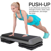Plataforma de gimnasio de 3 niveles, Stepper ajustable para Cardio, escalera