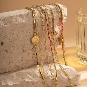 Gelang Mata Iblis Rantai Manik-Manik Batu Lapis Emas Stainless Steel Terbaru <span class=keywords><strong>2026</strong></span> untuk Wanita - Product Image 3