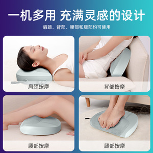 Neck Massager Pillow <b>Light</b> Gray <b>Plug</b> In Kneading Heat Therapy For Neck Shoulder Back Waist Hip Legs - Product Image 2