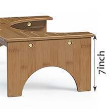 Bamboo Wood Toilet <b>Stool</b> Solid Wood Footrest For <b>Bathroom</b> Adults Children Elderly Durable Folding Design - Product Image 5