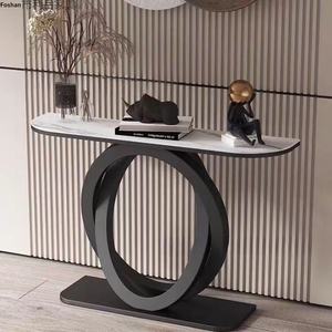 <span class=keywords><strong>Console</strong></span> d'entrée de style italien moderne et simple, multifonctionnelle, en pierre, avec un design semi-rond - Product Image 6