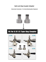Adaptateur de raccordement à bille en acier inoxydable pour fût de brassage domestique, distributeur de bière Sankey pour utilisation en déconnexion