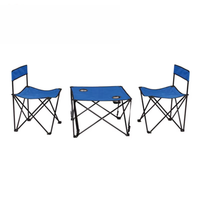 Ensemble de table et de chaises pliantes de camping portables, légères, pour 4 personnes, pour pique-nique, plage, voyage en plein air