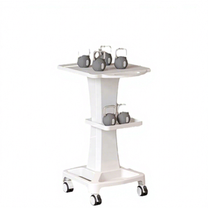 <b>White</b> Rolling Salon <b>Trolley</b> Stand with Storage Shelf Adjustable Workstation Cart for Beauty Bedroom Clinic - Product Image 2