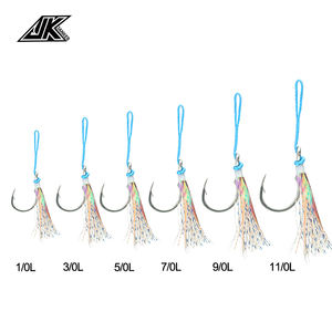 Hameçon de pêche à plumes lumineuses, accessoire en acier inoxydable, moulant, eau marine, - Product Image 2