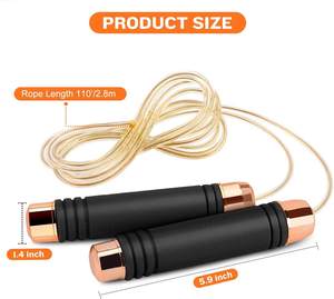 Cuerda para saltar ajustable con rodamientos de bolas, mango de espuma y cable de acero para entrenamiento de boxeo, gimnasio y fitness. - Product Image 5