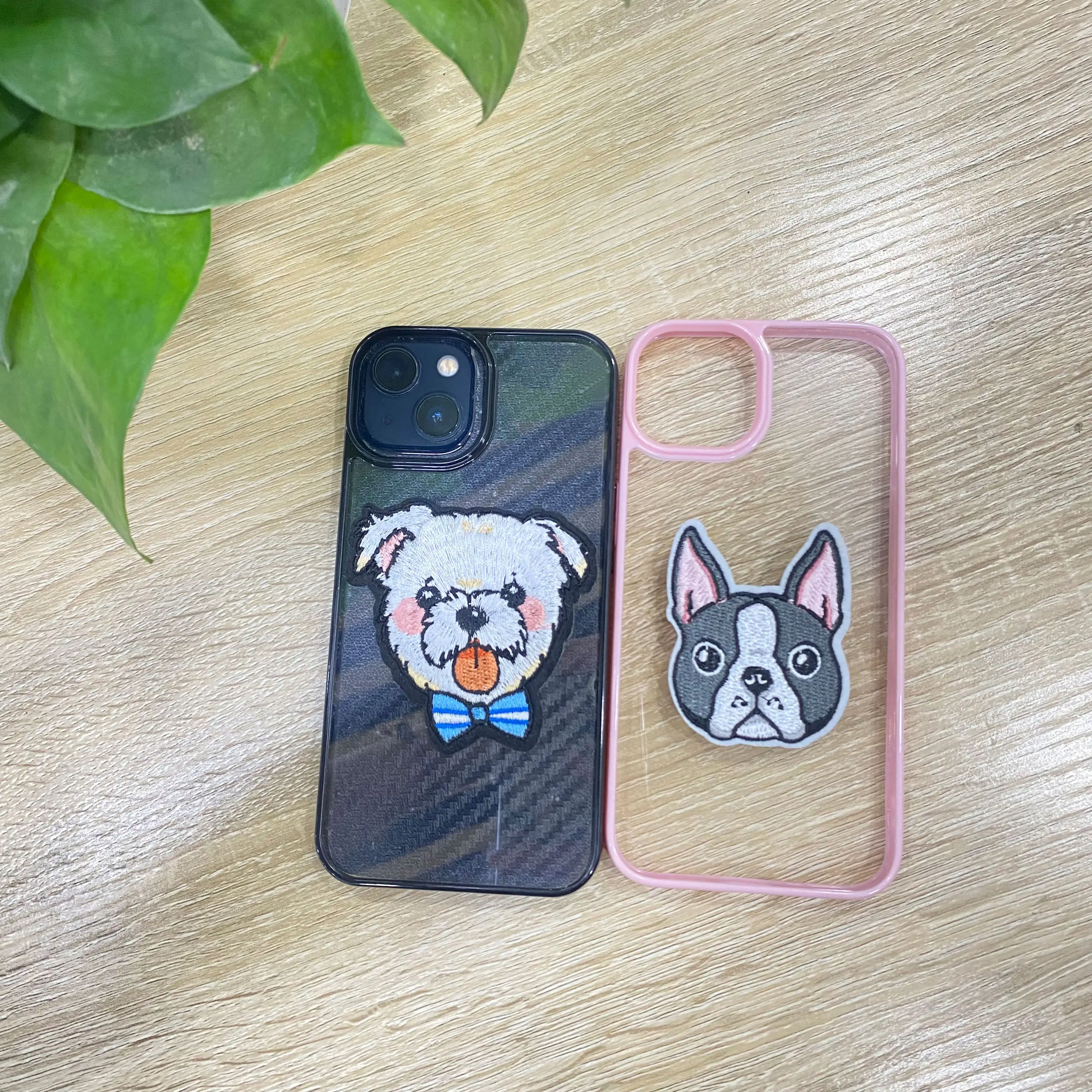 Embossed Embroidered Animal Head for iphone11 12 13ProMax Embroidered Patch 2 in 1 phone cases