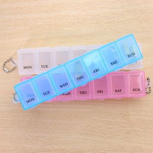 Hot design Best Sale Portable Keychain 7 compartments 7-day Weekly Medicine Box Pill case pill box