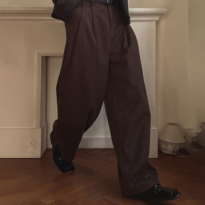 Pantalon de <span class=keywords><strong>costume</strong></span> pour <span class=keywords><strong>homme</strong></span> à taille haute et coupe droite, personnalisé, tendance et décontracté, idéal pour les trajets quotidiens WX751115 HHJ - Product Image 1