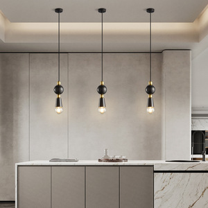 Lampe suspendue minimaliste moderne tout en cuivre, lampe de chevet design pour chambre principale de luxe, salle à manger, bar, éclairage suspendu - Product Image 2