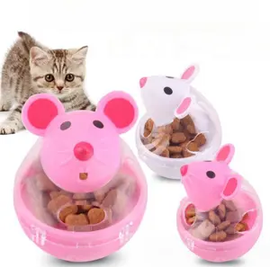 可爱老鼠不倒翁宠物治疗益智玩具互动食物泄漏狗猫慢喂食器新智商训练宠物玩具