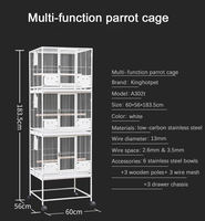 Cages à oiseaux en métal robustes à 3 niveaux, empilables, avec séparateurs amovibles, grand espace, pour l'élevage, emballées en boîte simple.