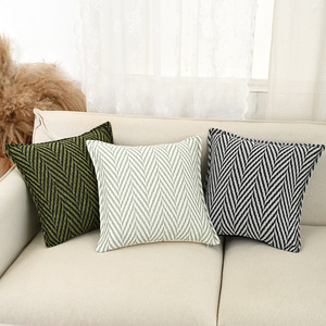 Chất lượng cao Chevron Chenille ném gối Bìa ren cạnh đệm Bìa gối đệm bao gồm cho phòng khách - Product Image 1