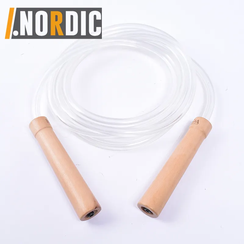 Heavy Jump Rope Wooden Handle - Adjustable Cotton Braided Fitness Skipping Rope with Pure Wood Handles
