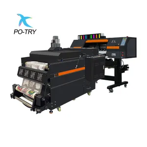 POTRY Newest 60Cm Three I3200 4720 Heads Heat Transfer Pet Film Fluorescent Dtf Printer For Any Fabric T Shirt Hat Shoes