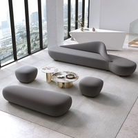 Canapé de réception commercial incurvé pour bureau, structure en acier, revêtement en tissu, mobilier de salon pour hall d'hôtel, ensemble de banquette avec base métallique