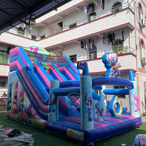 Gonfiabile per Bambini Lilo e Stitch con Scivolo d'Acqua, Combo Gonfiabile con Trampolino e Scivolo - Product Image 3