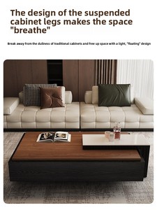 <span class=keywords><strong>Tavolino</strong></span> da Caffè in Legno Stile Antico con Spazio di Archiviazione per Arredamento Soggiorno, Nuovo Design Lussuoso e Leggero - Product Image 6