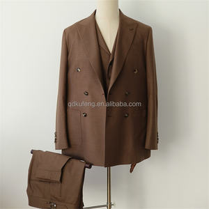 Gilet da uomo <span class=keywords><strong>marrone</strong></span> <span class=keywords><strong>doppiopetto</strong></span> Plus Size pantaloni in tessuto pettinato traspirante con cerniera frontale piatto per matrimonio d'affari - Product Image 3