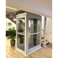 Ascenseur de traction pour maison, ascenseur résidentiel moderne, ascenseur panoramique de luxe en verre rond pour la maison