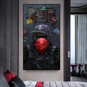 Phòng Khách Nghệ Thuật Đường Phố Tranh Sơn Dầu Trang Trí Nội Thất Áp Phích Và In Khác Nhau <span class=keywords><strong>Gorilla</strong></span> Animals Khỉ Wall <span class=keywords><strong>Art</strong></span> <span class=keywords><strong>Canvas</strong></span> - Product Image 4
