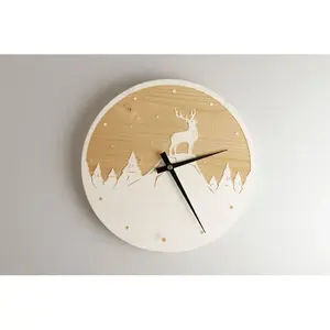 Spruce <b>wood</b> <b>wall</b> <b>clock</b> sustainable merchandising - Product Image 4