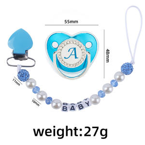 <span class=keywords><strong>Attache</strong></span>-sucette en cristal <span class=keywords><strong>pour</strong></span> bébé, ensemble <span class=keywords><strong>de</strong></span> sucette Anti-chaîne, jouet cadeaux, produits, <span class=keywords><strong>perle</strong></span>, pêche, cœur, fer, nouveau jouet doux, Coskiss - Product Image 5