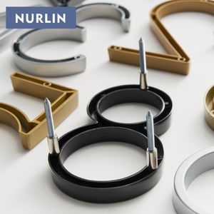 Nurlin 5 pollici 125mm indirizzo di lusso grandi numeri Design moderno oro nero argento casa galleggiante segnaletica per esterni cifre insegne Mailbox - Product Image 5