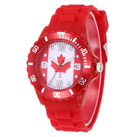 Nouveau design best-seller montre-bracelet en plastique avec drapeau multi-pays et bracelet en silicone