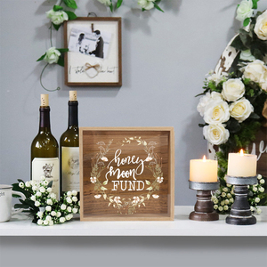 Caja de sombra de fondo de madera de luna de miel de madera natural para <span class=keywords><strong>viajes</strong></span>, vacaciones, Fondo de boda de luna de miel - Product Image 2