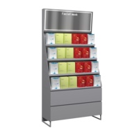 Étagère murale de présentation de luxe moderne et écologique en métal lourd pour magasins de cosmétiques, avec éclairage LED et étagères réglables