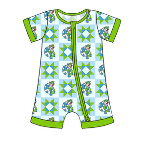 RTS Bamboo Little Glow Kid Berkualitas Tinggi Custom Lembut Ramah Kulit dengan Ritsleting Lengan, Romper untuk Bayi dan Anak, Pakaian Tidur, Piyama - Product Image 1