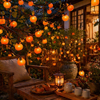 Guirlandes lumineuses LED en plastique en forme de kaki, pour l'intérieur et l'extérieur, avec éclairage féérique, pour la décoration du jardin et du patio, indice de protection IP65