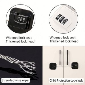 Cerradura de Seguridad para Refrigerador a Prueba de Niños/Bebés, Marca USA Mairun, de Alta Resistencia, con Correa Autoadhesiva (Metal+Plástico) de 190 mm para Armarios - Product Image 2