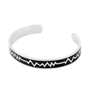 โรงงานขายส่งชุดเครื่องประดับสแตนเลสสตีล แหวนสแตนเลสสตีลรูปหัวใจสีดำสุดคลาสสิค ดีไซน์เก๋ไก๋  สำหรับทุกเพศ ราคาถูก ลายหัวใจระลอกคลื่น - Product Image 5