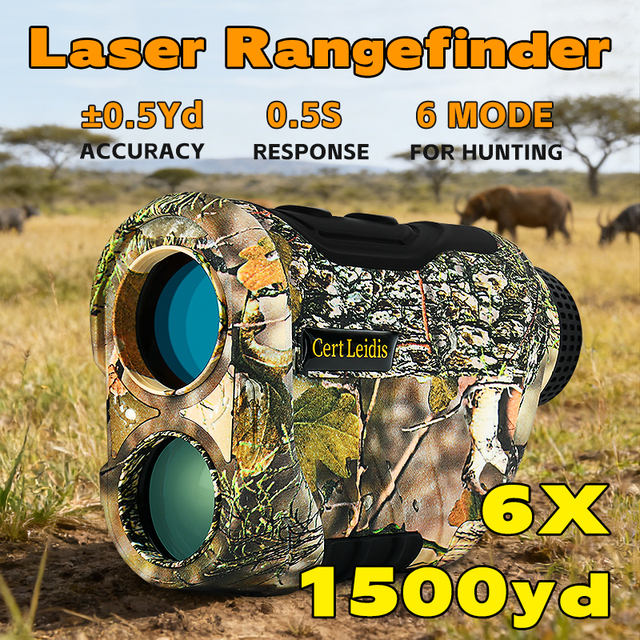 OEM/ODM Golf Mode FDA Safe Rechargeable Battery Laser Rangefinder 1500yard 6x IP54 for Hunting Field Forest