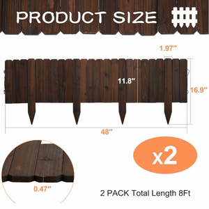 Clôture de jardin en bois personnalisable pour la plantation d'arbres, bordure paysagère, parterres de fleurs, panneaux de clôture de jardin - Product Image 6