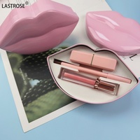 Kit de gloss à lèvres en gros, marque privée, rouge à lèvres liquide, ensemble crayon à lèvres 3-en-1, emballage en forme de bouche, cosmétique longue tenue pour les lèvres
